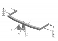 Фаркоп SK 08 для SKODA Roomster  2006-2015, Автос, нагрузка 1200/75 кг. С подрезкой бампера от магазина ФаркопРос
